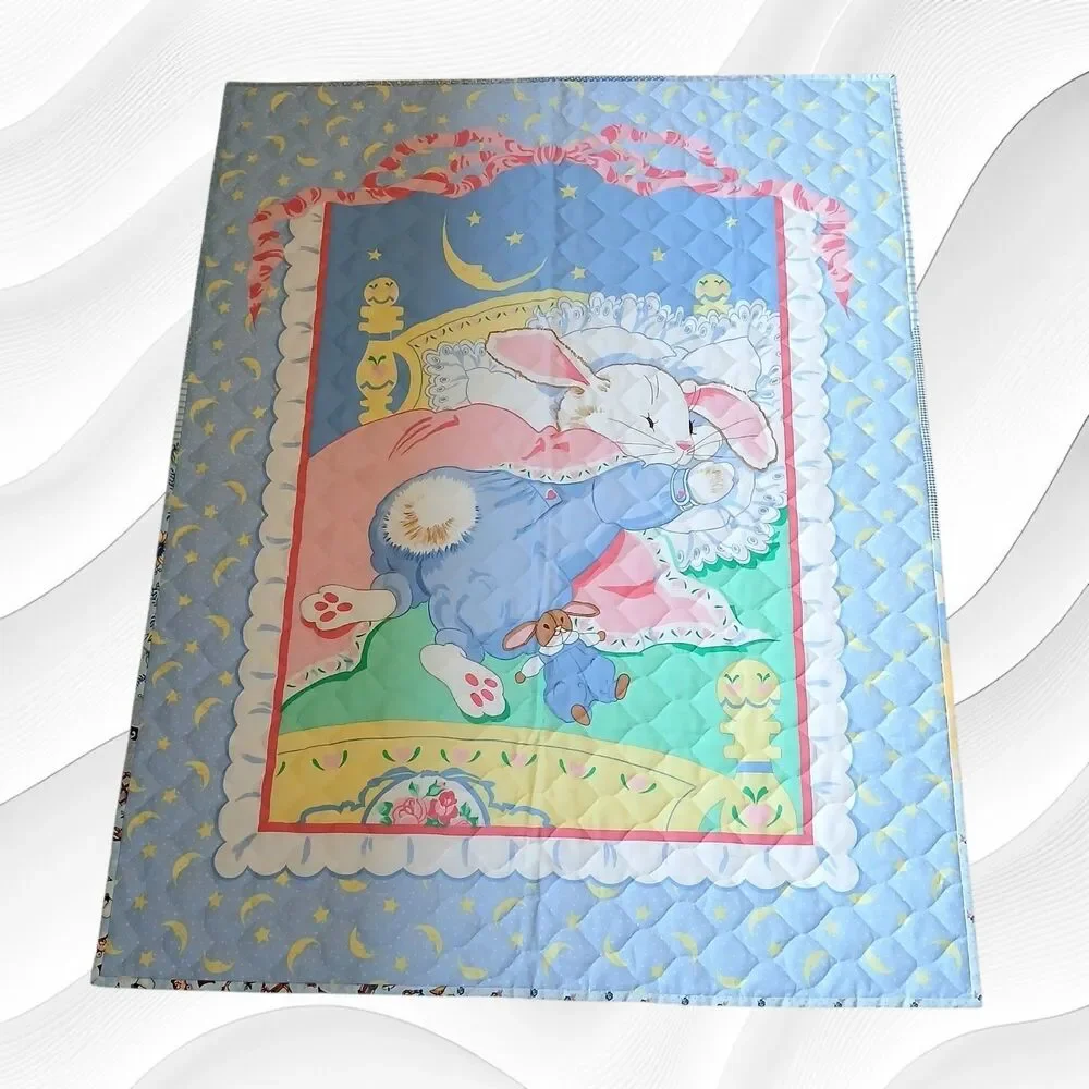 Babies Charming Sleeping Bunny Large Quilt, 43